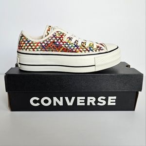 Converse All Stars Chuck Taylor crocket multi color Platform Low Top Size US 6.5